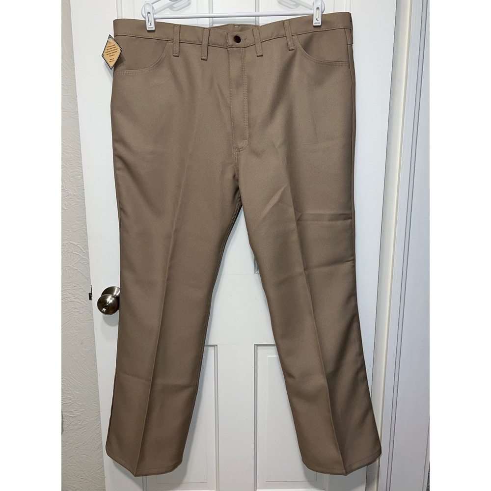 NEW Wrangler Wrancher Dress Jeans Mens 44x30 Khaki Tan Bootcut Made in USA